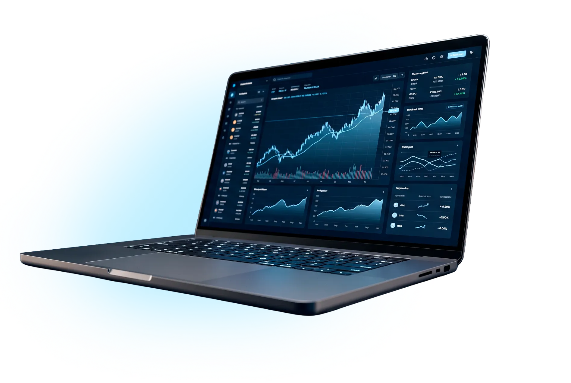Cerfina AI trading dashboard shown on a laptop